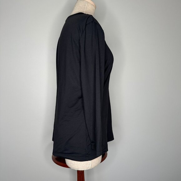 J. McLaughlin Women's Long Sleeve Crew Neck Top Black Size Large - Picture 4 of 6